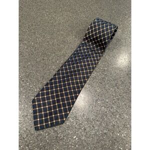 Ermenegildo Zegna 100% Silk‎ Neck Tie Made In Italy Navy Gold EUC